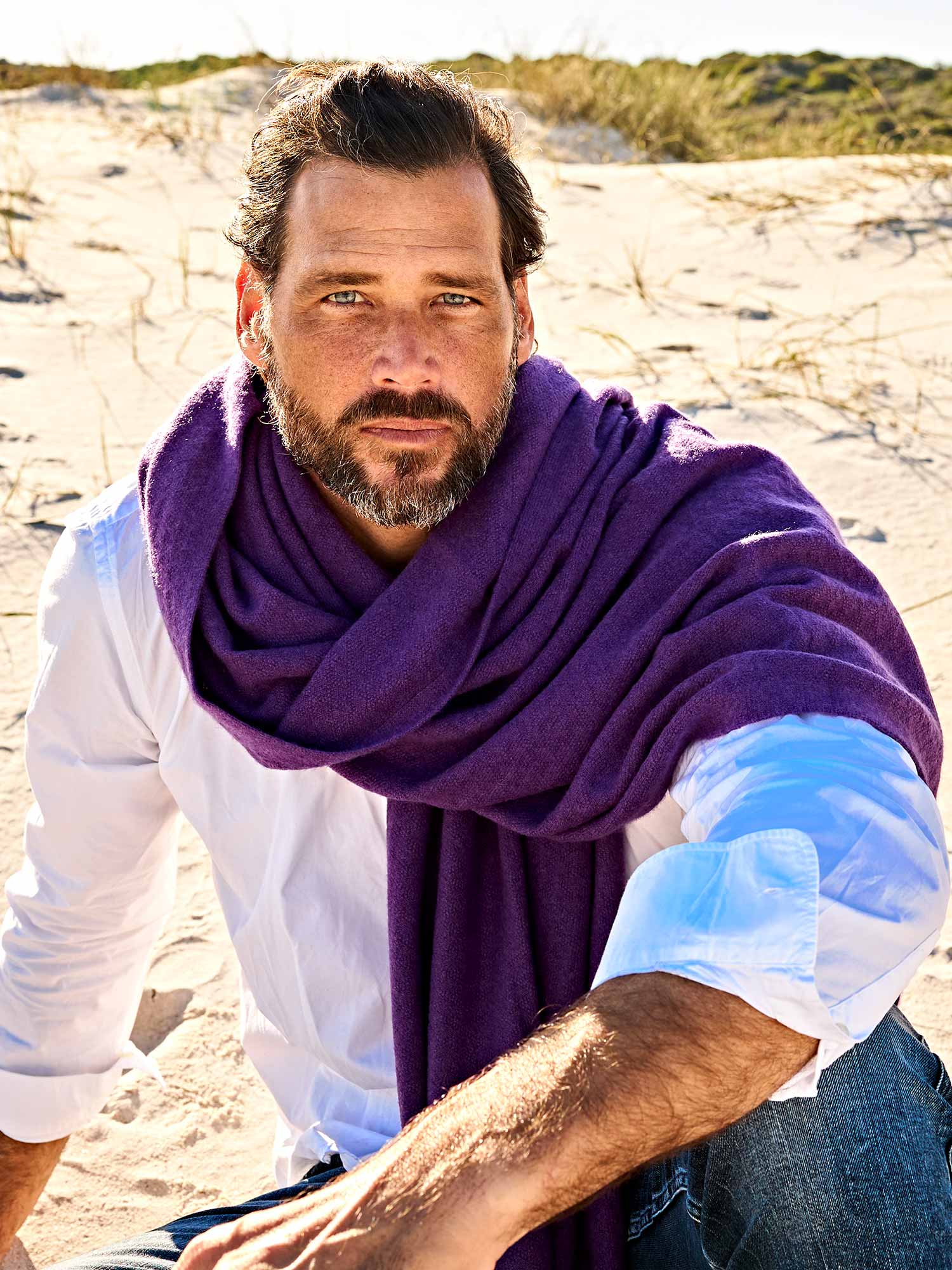 Isfahan Kaschmirschal Herren lila – 100% Kaschmir | EMAAL CASHMERE#Farbe_lila