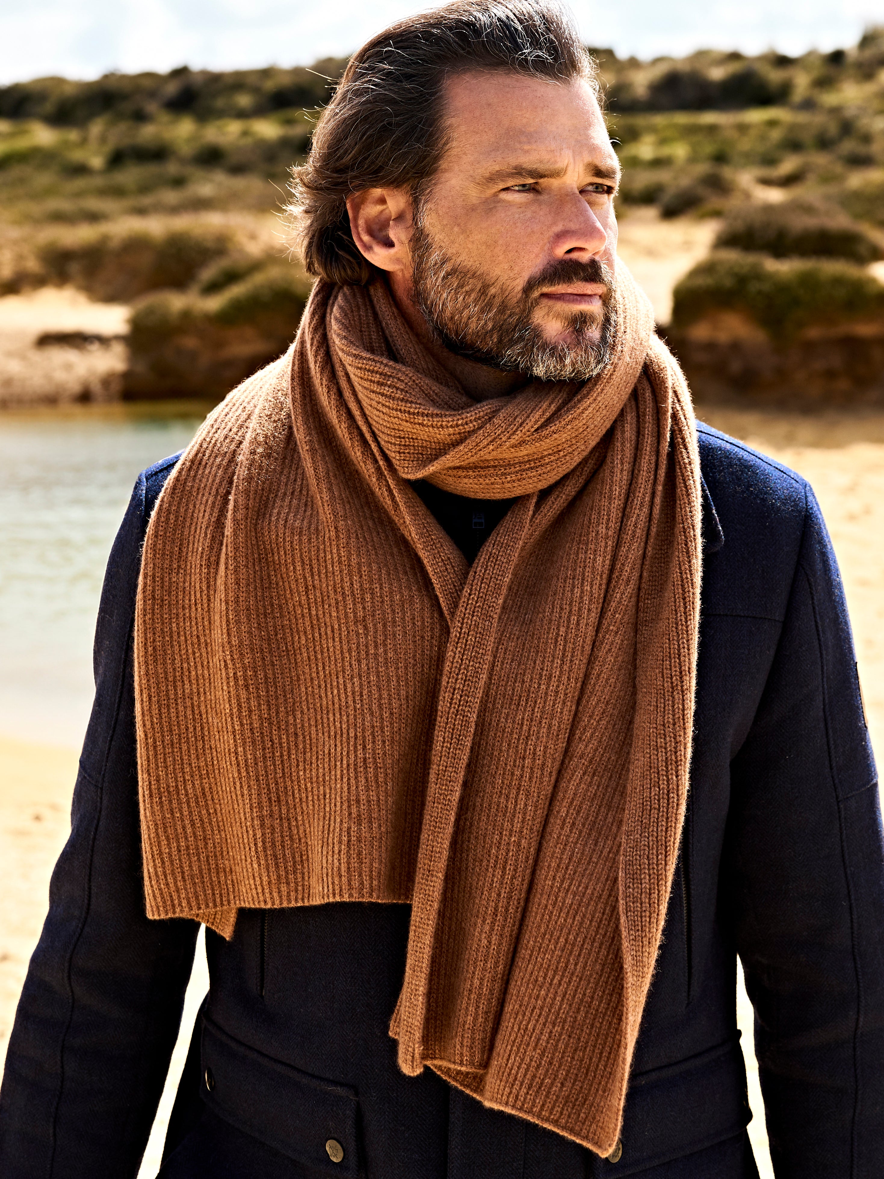 Kopenhagen Kaschmirschal Herren braun – 100% Kaschmir | EMAAL CASHMERE#Farbe_braun