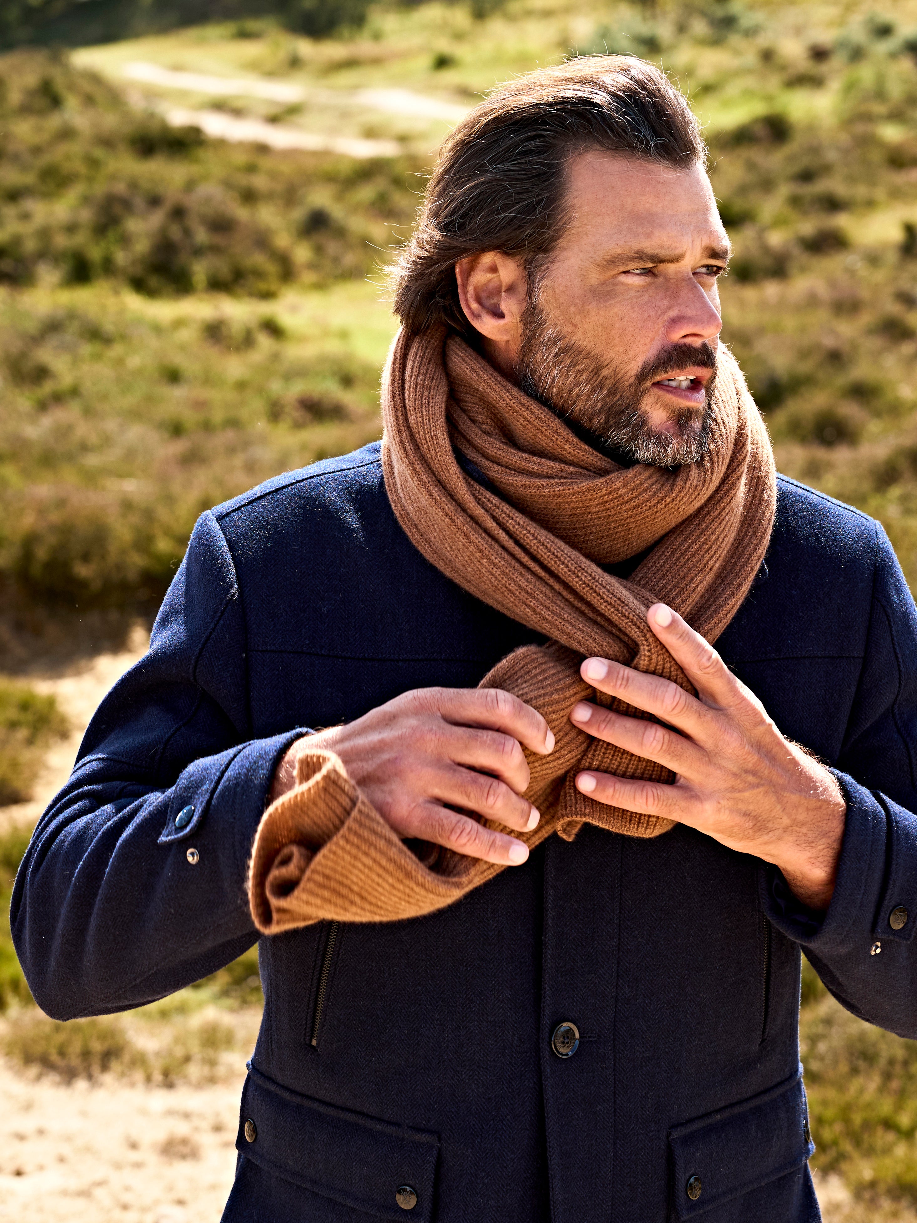 Kopenhagen Kaschmirschal Herren braun – 100% Kaschmir | EMAAL CASHMERE#Farbe_braun