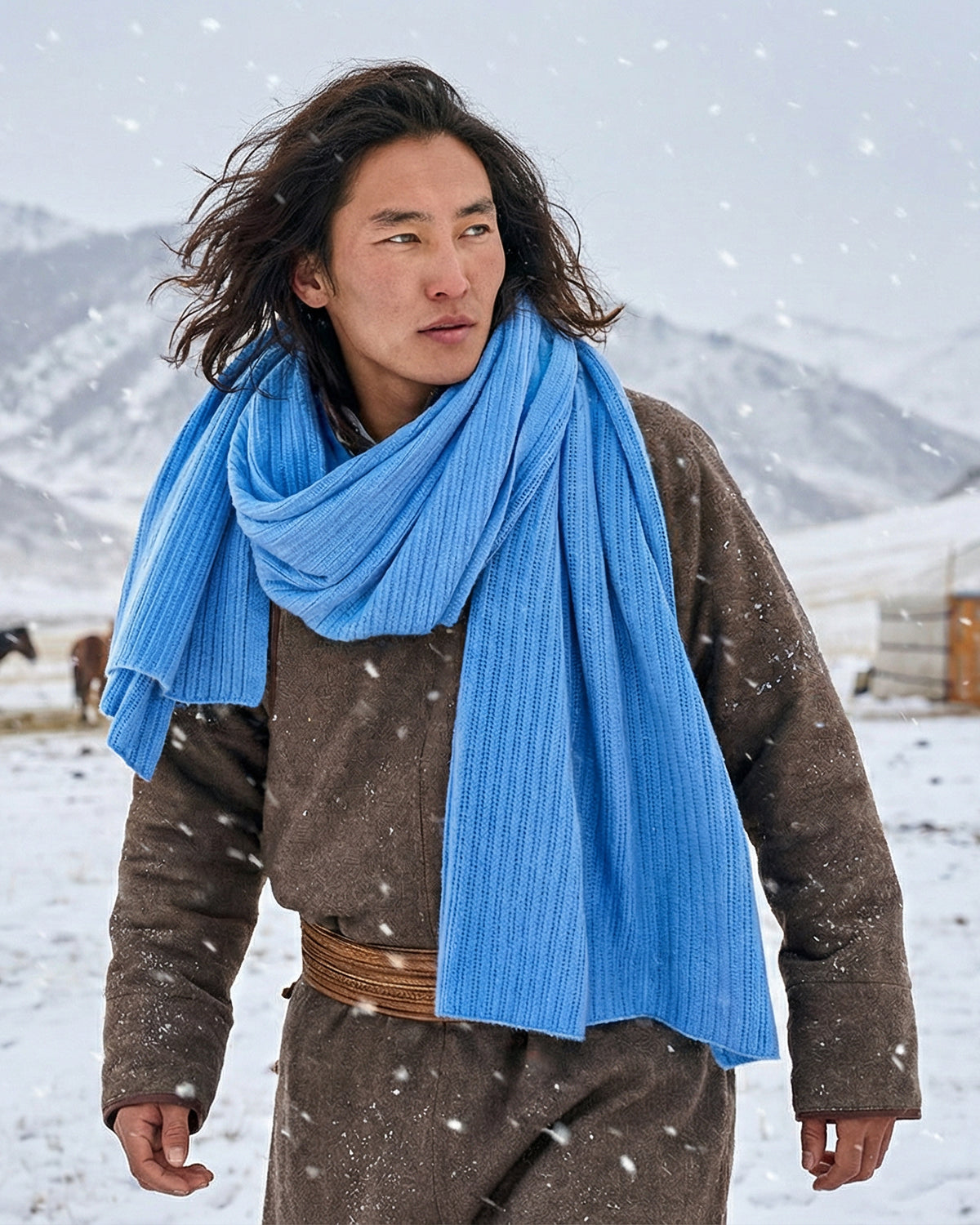 Lima Kaschmirschal Herren blau – 100% Kaschmir | EMAAL CASHMERE#Farbe_blau