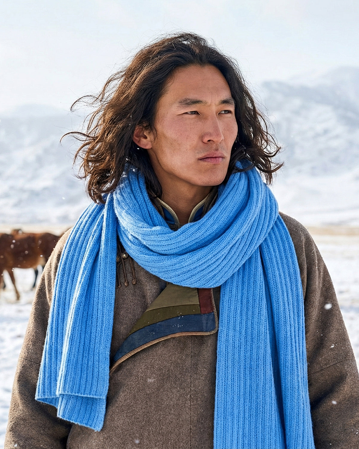 Lima Kaschmirschal Herren blau – 100% Kaschmir | EMAAL CASHMERE#Farbe_blau