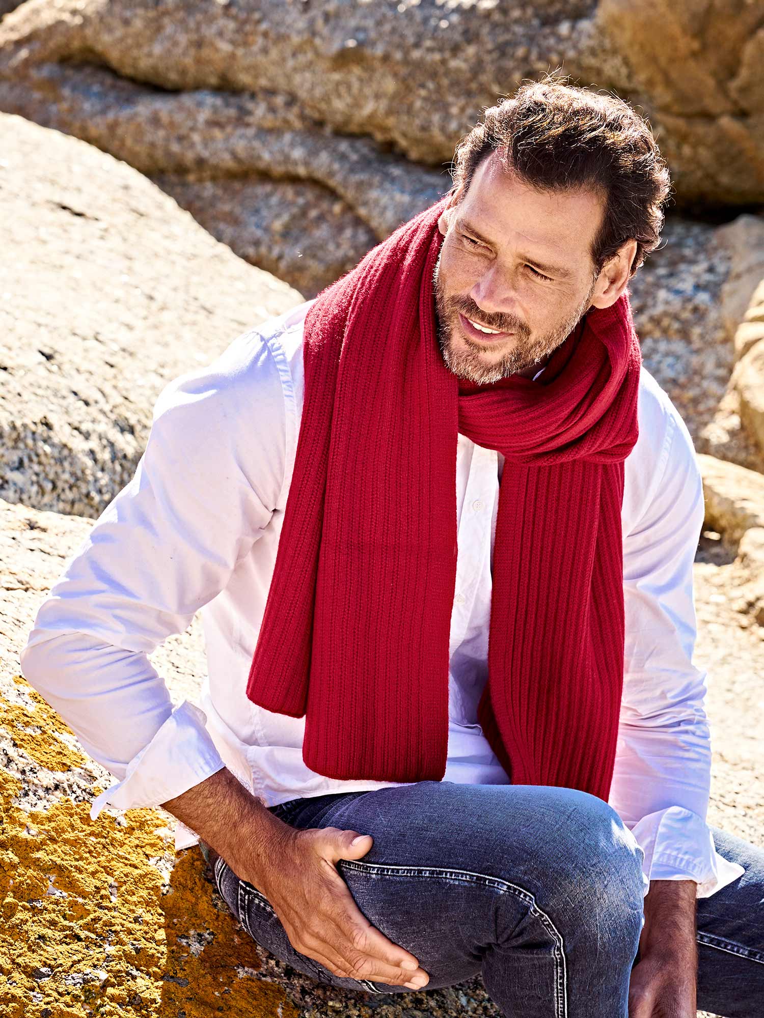 Lima Kaschmirschal Herren rot – 100% Kaschmir | EMAAL CASHMERE#Farbe_rot