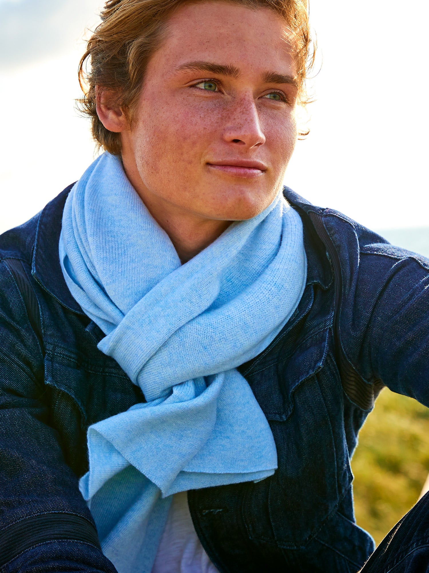 London Kaschmirschal Herren hellblau – 100% Kaschmir | EMAAL CASHMERE#Farbe_hellblau