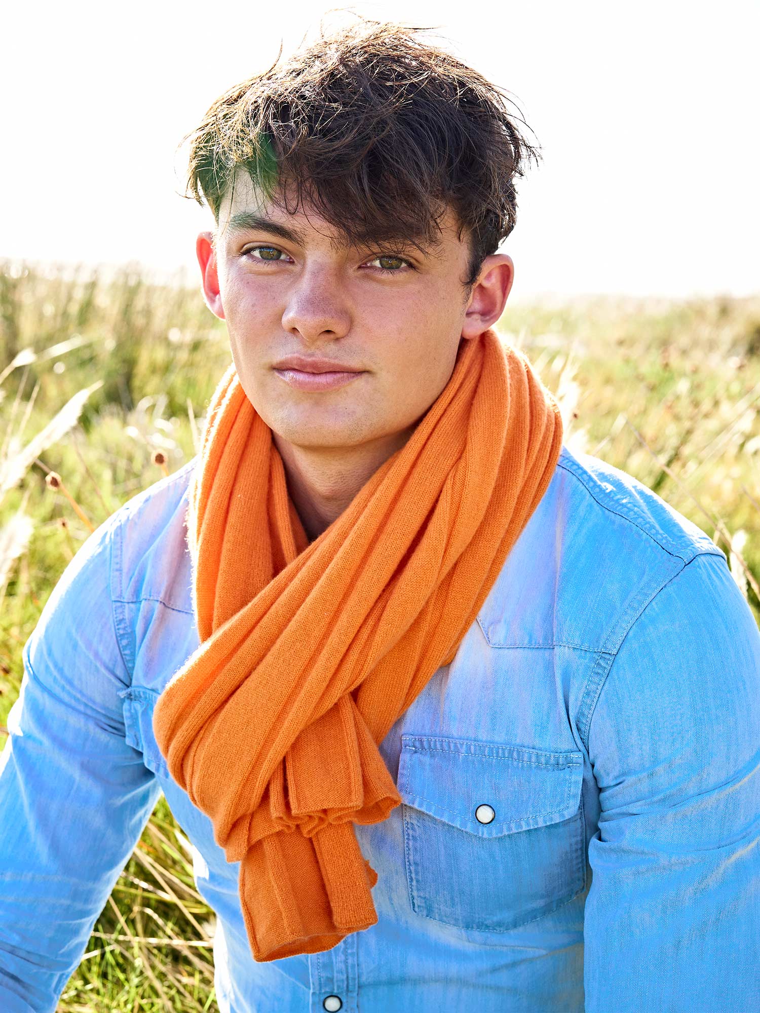 Marrakech Kaschmirschal Herren orange – 100% Kaschmir | EMAAL CASHMERE#Farbe_orange