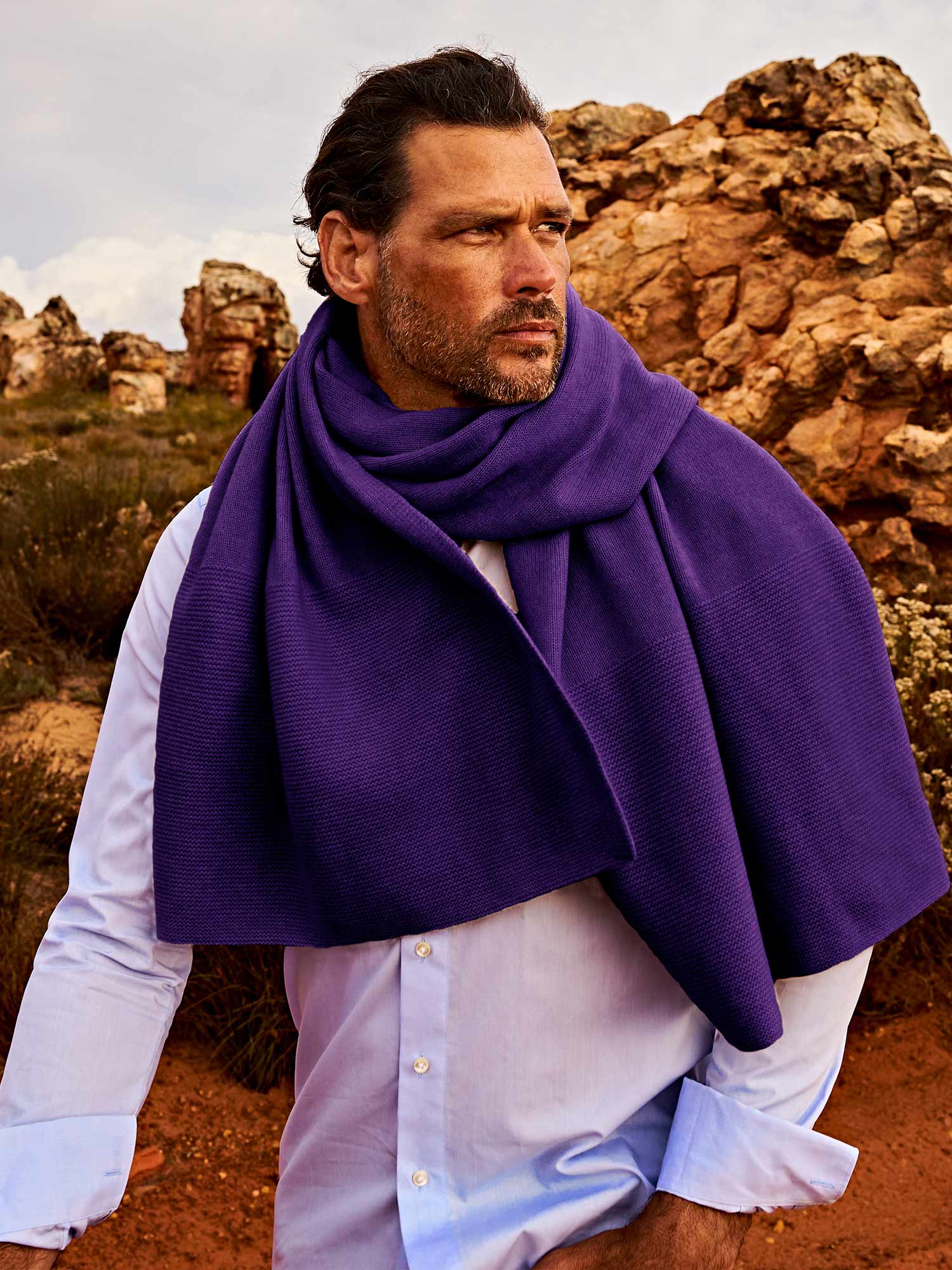 Oslo Kaschmirschal Herren lila – 100% Kaschmir | EMAAL CASHMERE#Farbe_lila