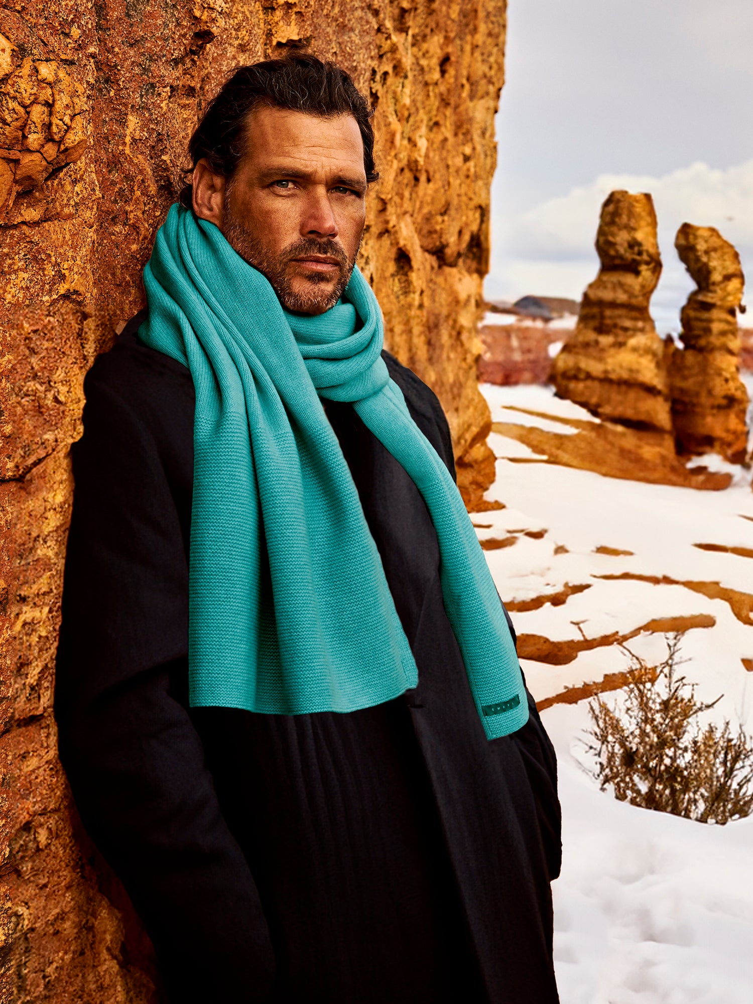 Oslo Kaschmirschal Herren petrol – 100% Kaschmir | EMAAL CASHMERE#Farbe_petrol