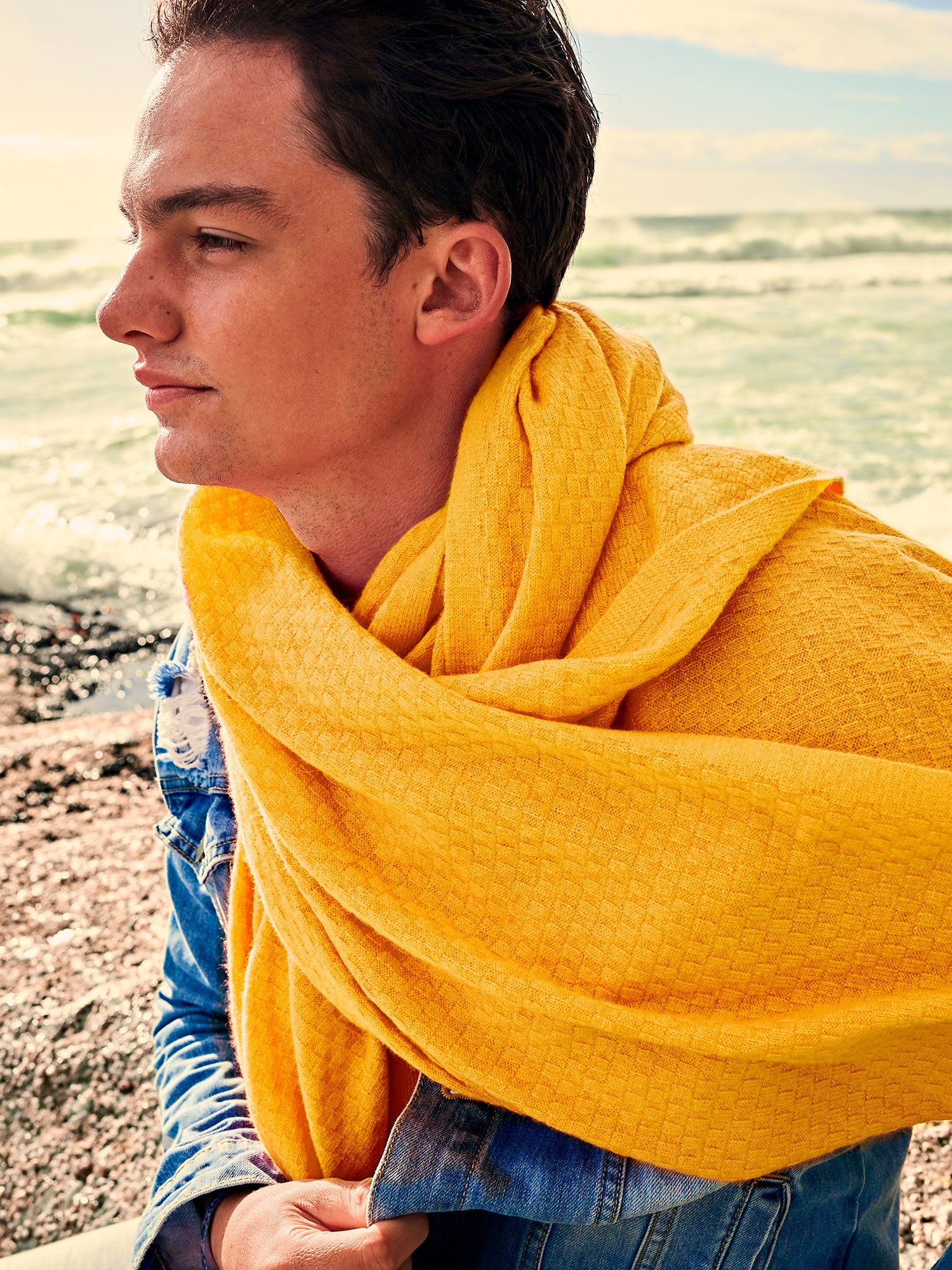 Sylt Kaschmirschal Herren orange – 100% Kaschmir | EMAAL CASHMERE#Farbe_orange