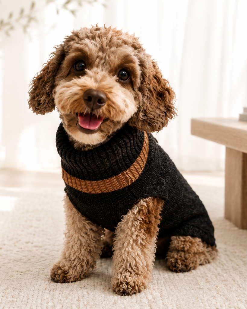Colorado Kaschmirsweater Hund schwarz – 100% Kaschmir | EMAAL CASHMERE#Farbe_schwarz
