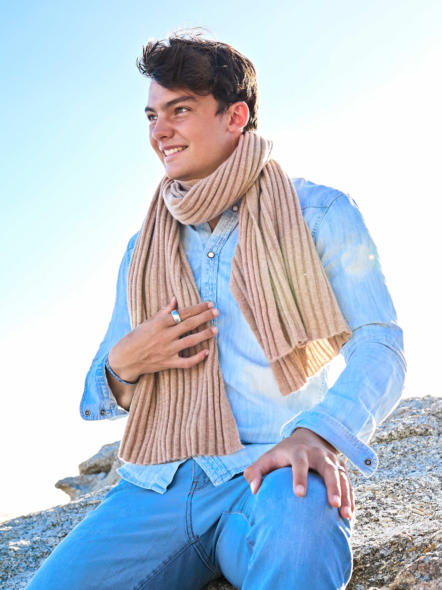 Riad Kaschmirschal Herren braun – 100% Kaschmir | EMAAL CASHMERE#Farbe_braun