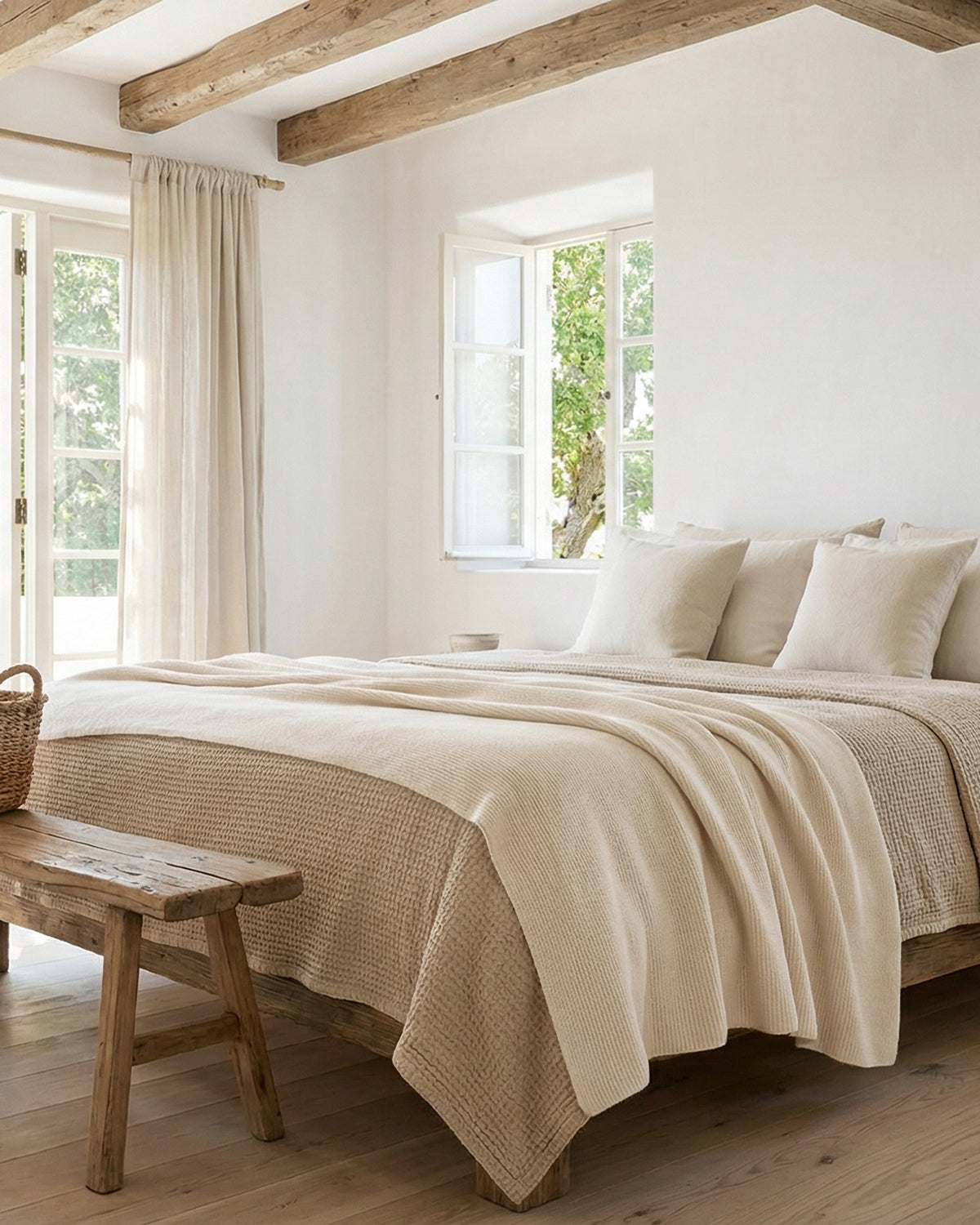 Roma Kaschmirdecke creme – 100% Kaschmir | EMAAL CASHMERE#Farbe_creme