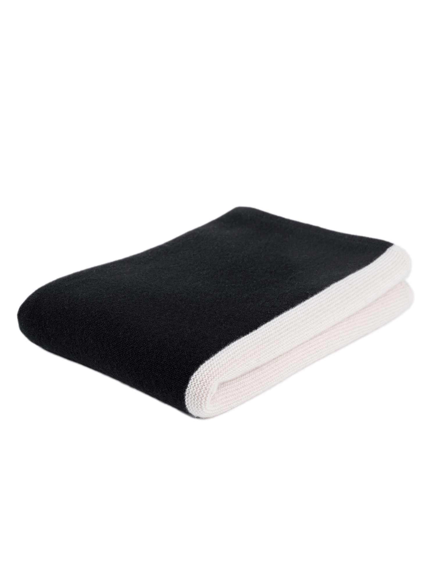 Tokio Kaschmirschal schwarz/weiss – 100% Kaschmir | EMAAL CASHMERE#Farbe_Schwarz-Weiss
