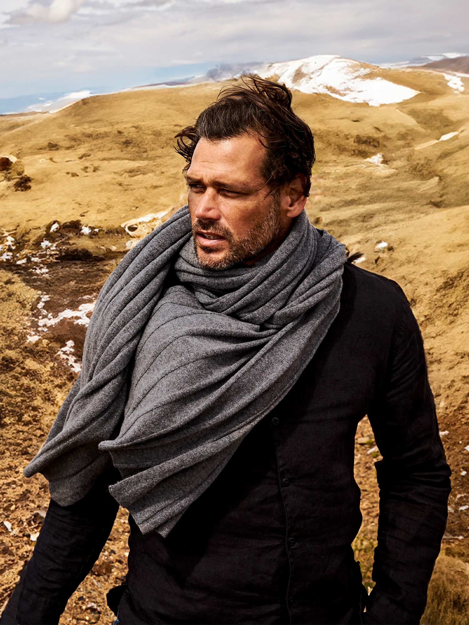 Casablanca Kaschmirschal Herren dunkelgrau – 100% Kaschmir | EMAAL CASHMERE#Farbe_dunkelgrau