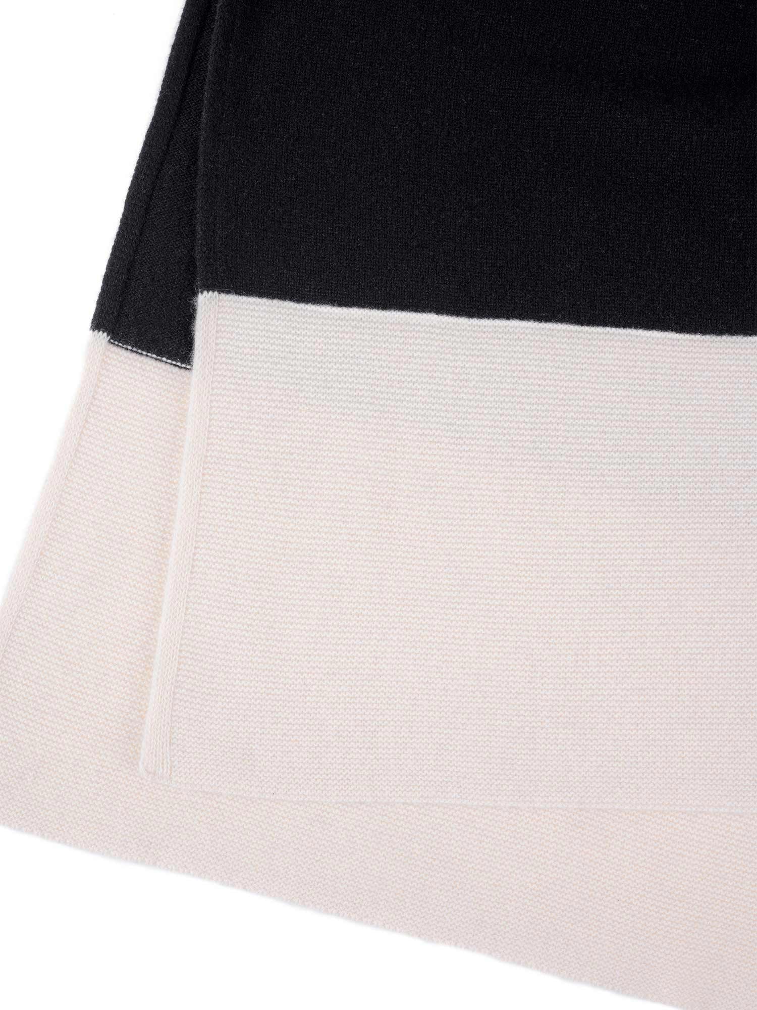 Tokio Kaschmirschal Herren schwarz/weiss – 100% Kaschmir | EMAAL CASHMERE#Farbe_schwarz/weiss